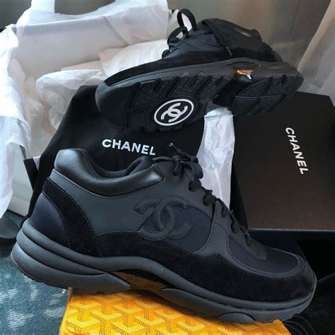 chanel trainers mens black